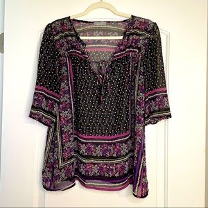 ‘Vintage’ dELiA*s Boho Paisley Semi-Sheer Blouse